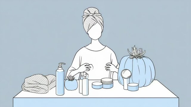 Person applying skincare products at a table