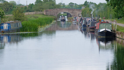 Canal bridge and boats scene