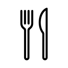 Black and White Outline of Knife and Fork