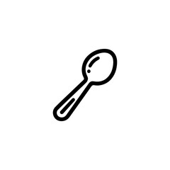 Black and White Outline of Spoon
