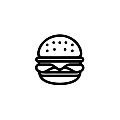 Black and White Outline of Burger