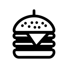 Black and White Outline of Burger