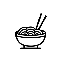 Black and White Outline of Noodles
