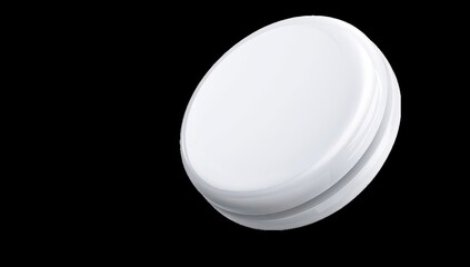 White circular light fixture, slightly angled, simple design