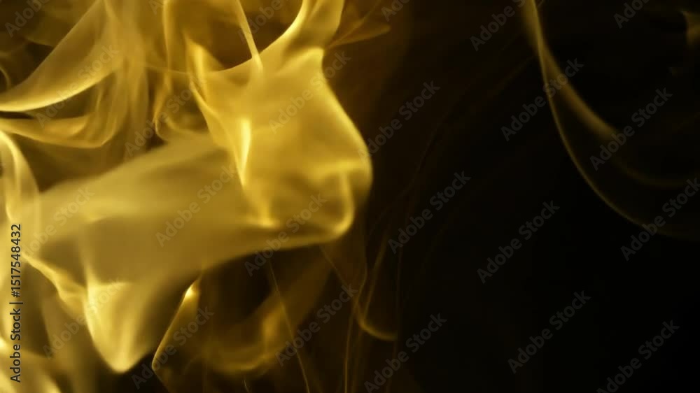 Poster mesmerizing golden smoke swirls against dark background, creating ethereal and fluid texture that ca