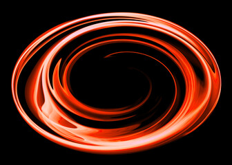 黒を背景にした赤色の光の輪