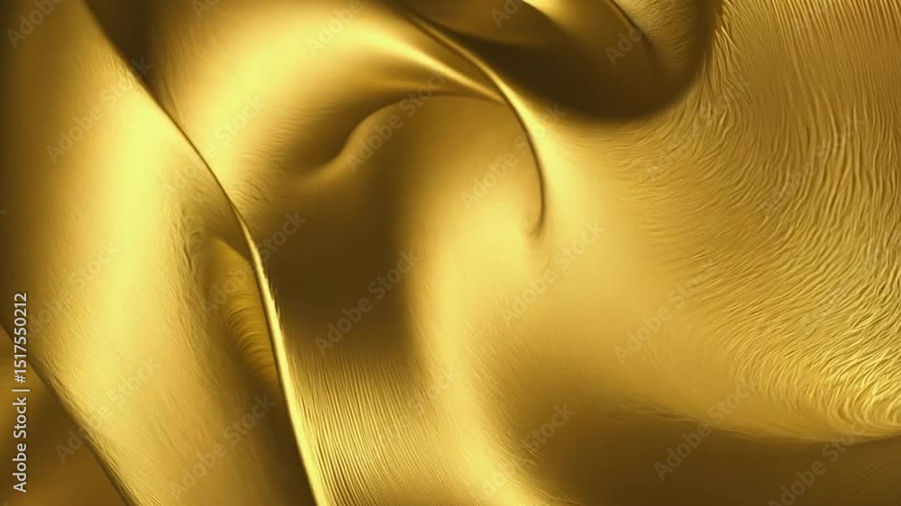 Poster luxurious golden fabric smooth texture, elegant draping, and intricate patterns shine with warm opul