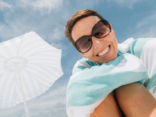 Happy Selfie Beach Vacation