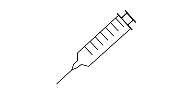 Modern medical needle injection animated icon. Smooth line animation for pharmacy apps, hospital explained videos, and healthcare presentations.