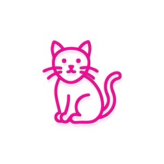 Pink Cat Outline