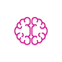 Pink Brain Outline