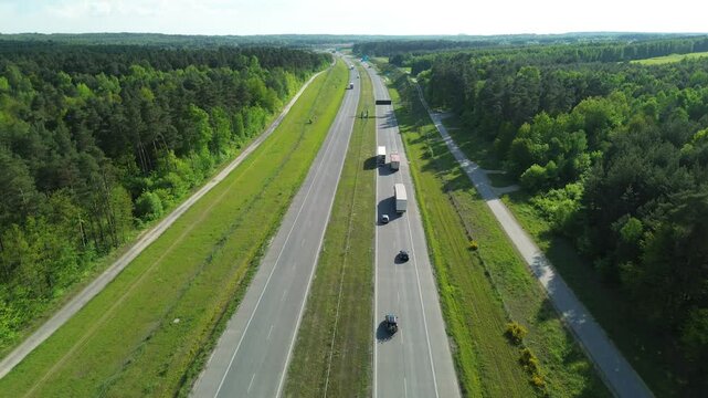 Asphalt roadway through bright fall countryside