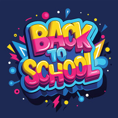 Colorful Back to School Illustration with Fun Shapes and Typography