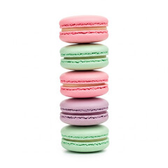 Stack of Colorful French Macarons