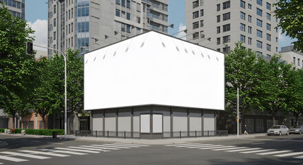 Obraz premium Large-Scale Venue Billboard at Daylight