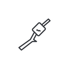 Stick with marshmallow line icon