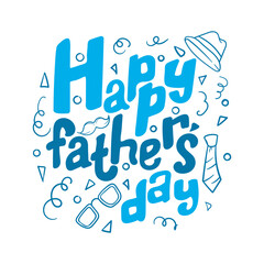 Happy father's day. Simple vector illustration for postcard, banner, sticker