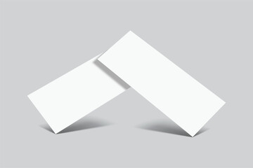 3D Realistic empty gift voucher card mockup isolated on background. Blank template for presentation discount, plastic coupon, train, movie, raffle, carnival, concert, festival, flyer or event ticket 
