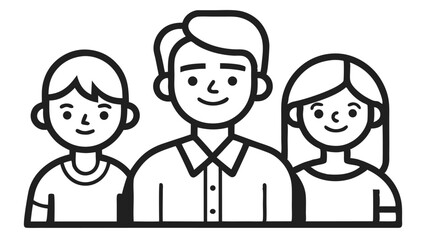 family of family line art icon