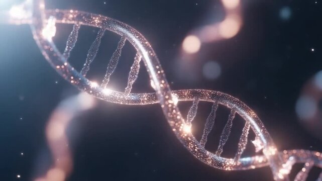 DNA Double Helix: A stunning depiction of a DNA double helix, showcasing the intricate structure of life's fundamental building blocks, sparking curiosity about the mysteries of genetics.