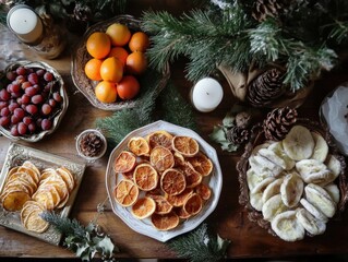 A zero-waste holiday party with reusable gift wrap, secondhand decor, and natural ornaments like dried fruits