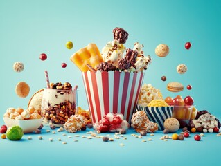 An online movie night with synchronized streaming and themed virtual snacks