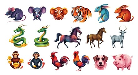 Chinese Zodiac Animals Set