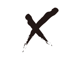 cross mark　brush stroke	