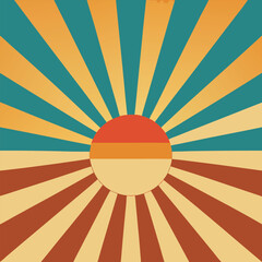 Sunburst or sun burst retro background. Ray stripes. 