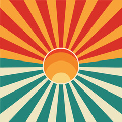 Sunburst or sun burst retro background. Ray stripes. 