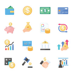 Business Strategy and Digital Banking, Online Payment Icons Set Vector Icons