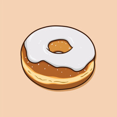 Delicious donuts with white cream vector illustration