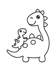 Cute dinosaur coloring book, cute dinosaur coloring page, line art, victor, illustration, black-white, dinosaur, coloring book, coloring pages, bold & easy, dinosaur coloring book, dinosaur coloring