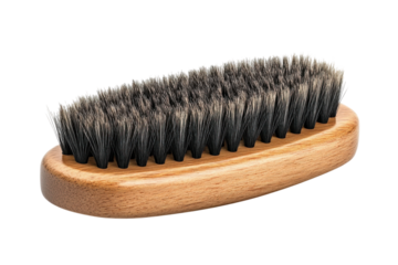 Wooden Shoe Brush Care and Cleaning Accessory Bristles Polishing Equipment on transparent background