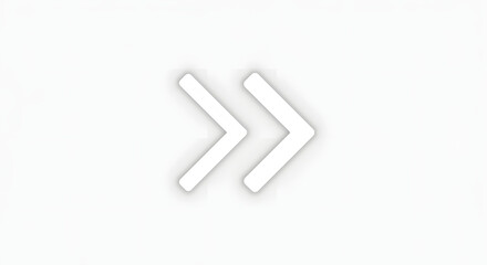 Obraz premium Minimalist White Background with Forward Arrow Icon for Modern User Interface Design