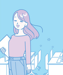 オフィスで働く女性