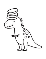 Cute dinosaur coloring book, cute dinosaur coloring page, line art, victor, illustration, black-white, dinosaur, coloring book, coloring pages, bold & easy, dinosaur coloring book, dinosaur coloring