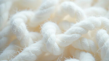 Close-up of woven white fabric threads symbolizing textile craftsmanship