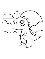 Cute dinosaur coloring book, cute dinosaur coloring page, line art, victor, illustration, black-white, dinosaur, coloring book, coloring pages, bold & easy, dinosaur coloring book, dinosaur coloring