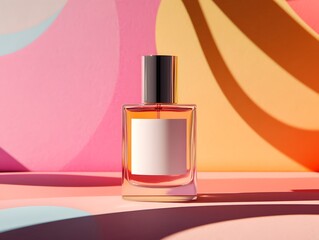 Pink nail polish bottle and cosmetic beauty products isolated on white