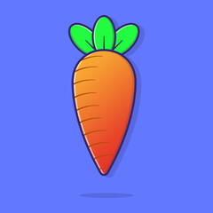 Carrot Illustration: A vibrant carrot illustration, showcasing a cute design for vegetable concept.