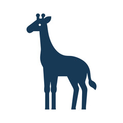 Giraffe Silhouette Flat Illustration Simple Safari Animal Vector in Flat Style