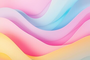 Fototapeta premium Colorful kawaii abstract background with rainbow soft gradient and pastel waves perfect for wedding card design or vibrant presentation