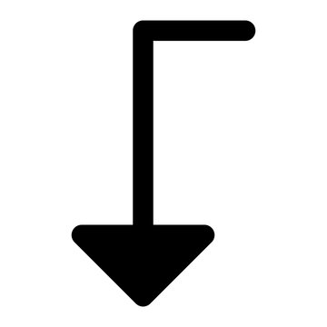 arrow level down glyph icon