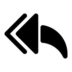 reply all arrow left email glyph icon