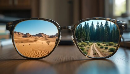 Desert and Forest Landscapes in Glasses