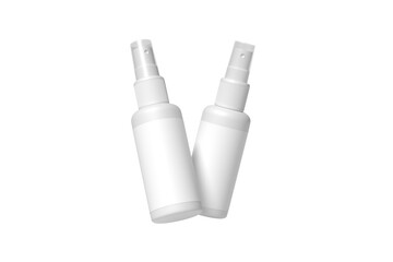 Spray bottle mockup on white background