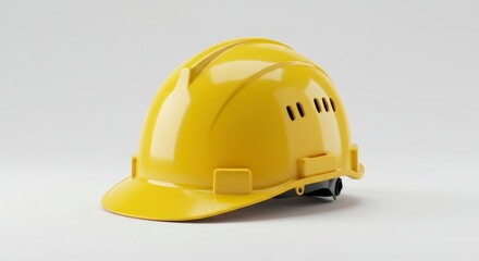 Safety First: A Vibrant Yellow Hard Hat, Minimalist Product Shot