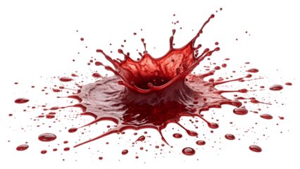 splash of red paint, blood splatter  isolated on transparent background