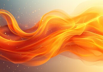 Abstract design of flowing, fiery orange fabric.